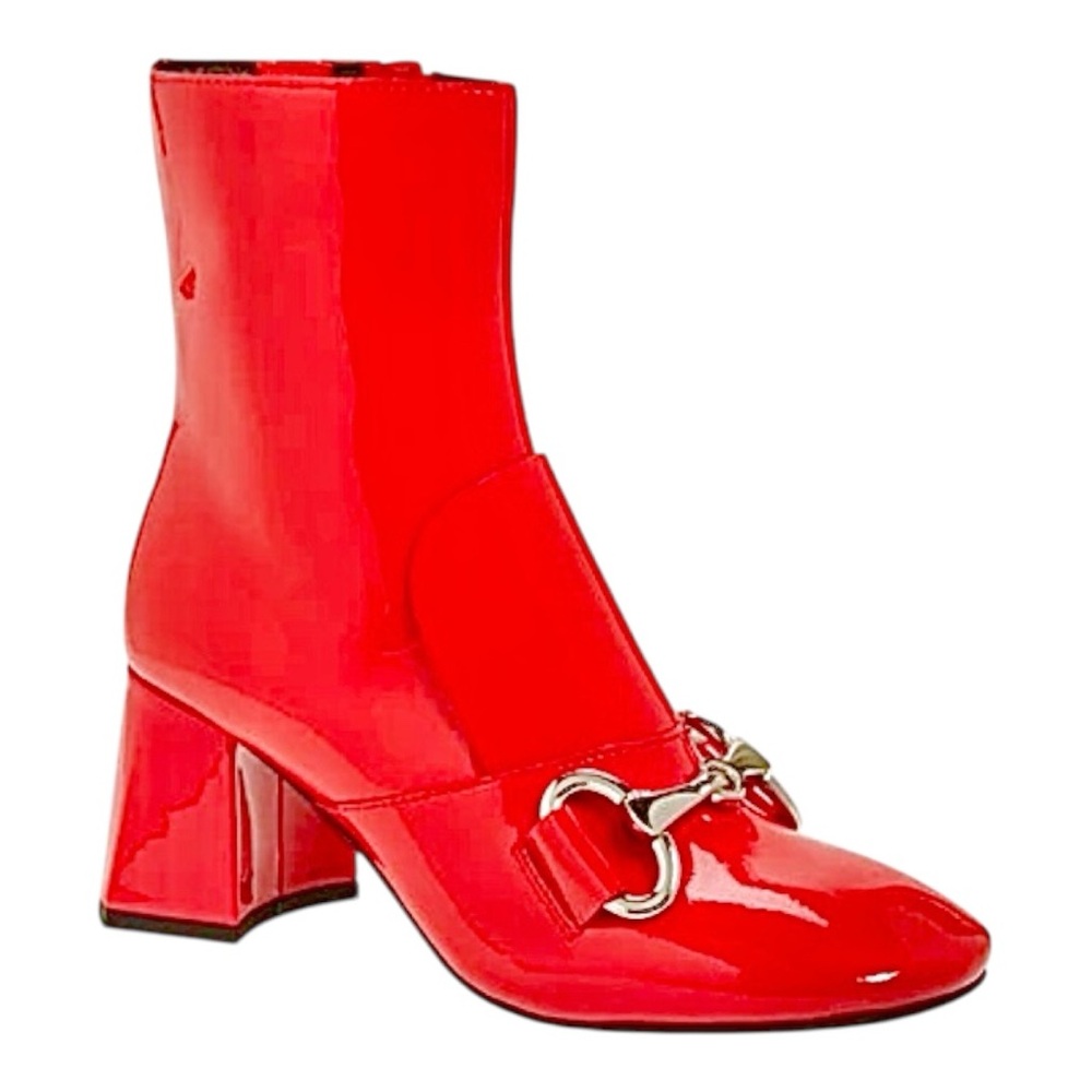 Jeffrey Campbell Red Patent Leather Heeled Boots - Reduced to sell fast!!